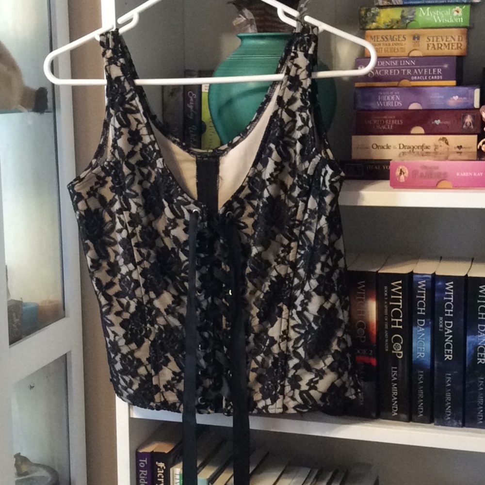 Corset-style lace-up top